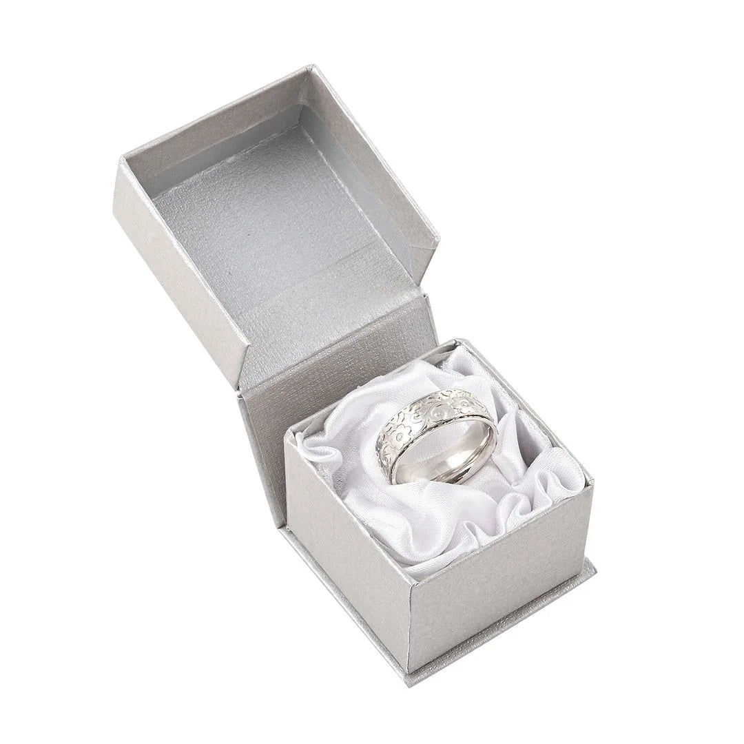 Anxiety Ring for Women 925 Sterling Silver Spinning Spinner Rings for Men Oxidized Floral Flower Concave Boho Jewelry Band Meditation Stress Relief Birthday Gifts for Women Size 11 Birthday